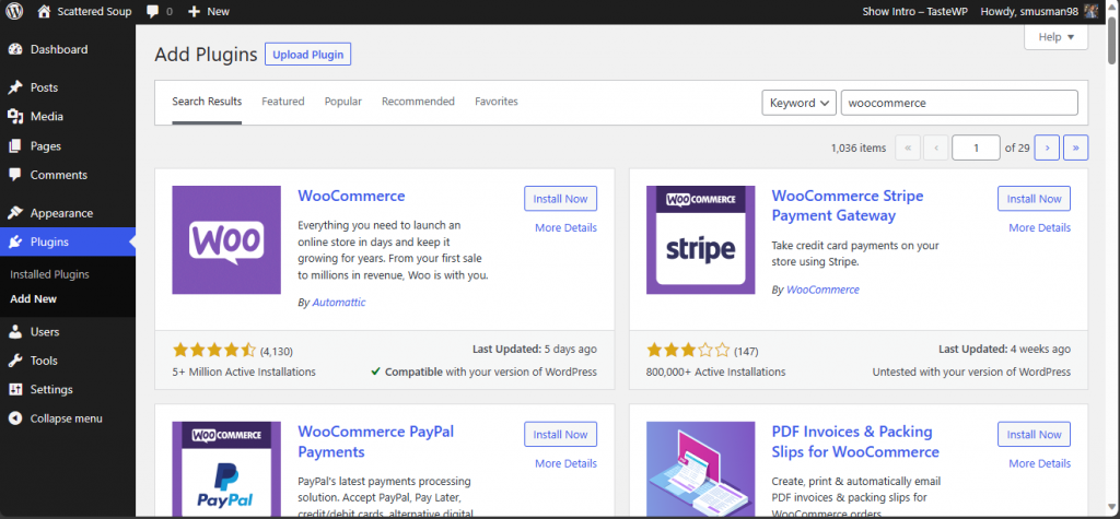 install woocommerce