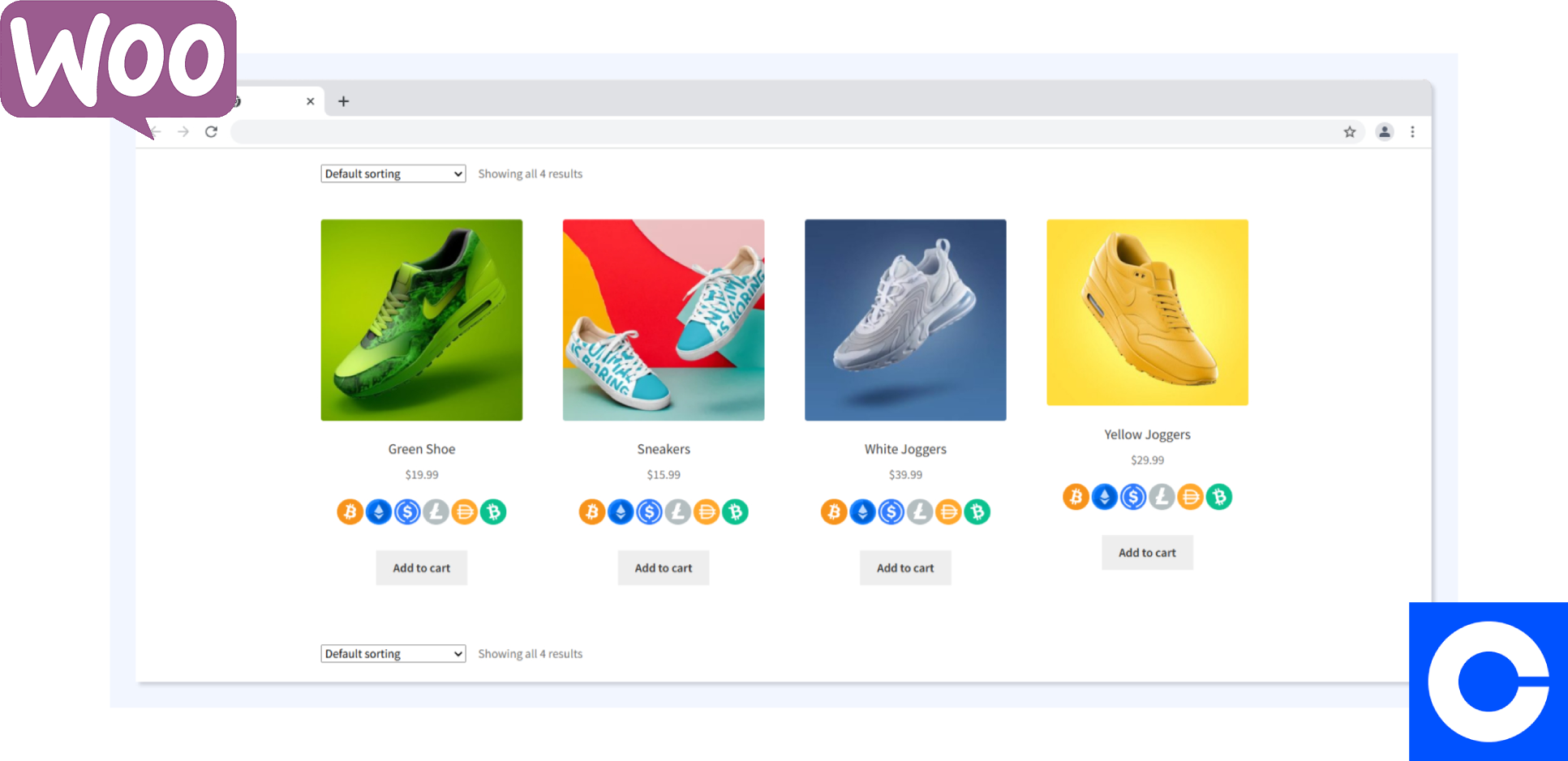 Coinbase Commerce WooCommerce Shop Page