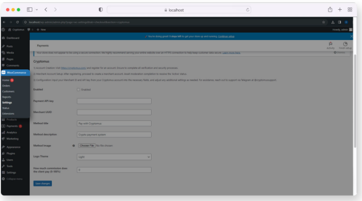 API Key Cryptomus Account Integration 1