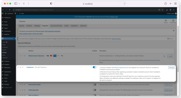 API Key Cryptomus Account Integration 2